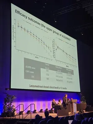 在澳大利亞墨爾本舉行的 PACTALS 2025 國際 ALS 大會(huì )上，CorestemChemon 公司展示了其“Neuronata-R”產(chǎn)品（圖片來(lái)源：CorestemChemon）。
