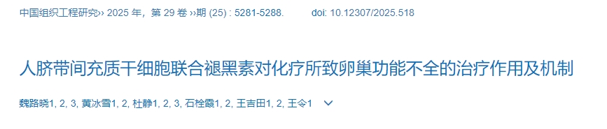 人臍帶間充質(zhì)干細胞聯(lián)合褪黑素對化療所致卵巢功能不全的治療作用及機制 人臍帶間充質(zhì)干細胞聯(lián)合褪黑素對化療所致卵巢功能不全的治療作用及機制